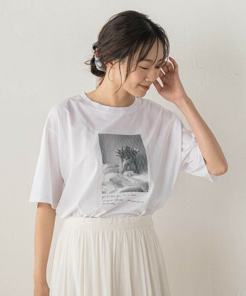 Droite lautreamont / ドロワットロートレアモン カットソー | チュール重ねフォトTシャツ | 詳細3