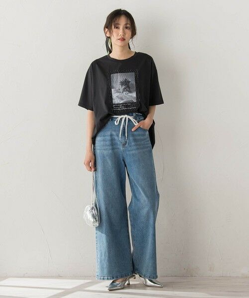 Droite lautreamont / ドロワットロートレアモン カットソー | チュール重ねフォトTシャツ | 詳細11