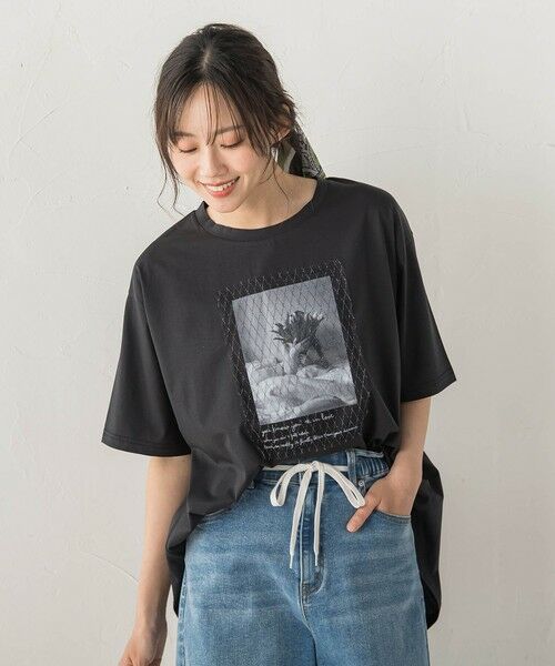 Droite lautreamont / ドロワットロートレアモン カットソー | チュール重ねフォトTシャツ | 詳細8