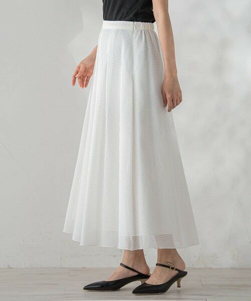 Droite lautreamont / ドロワットロートレアモン ミニ・ひざ丈スカート | グラフチェックオーガンジースカート | 詳細3