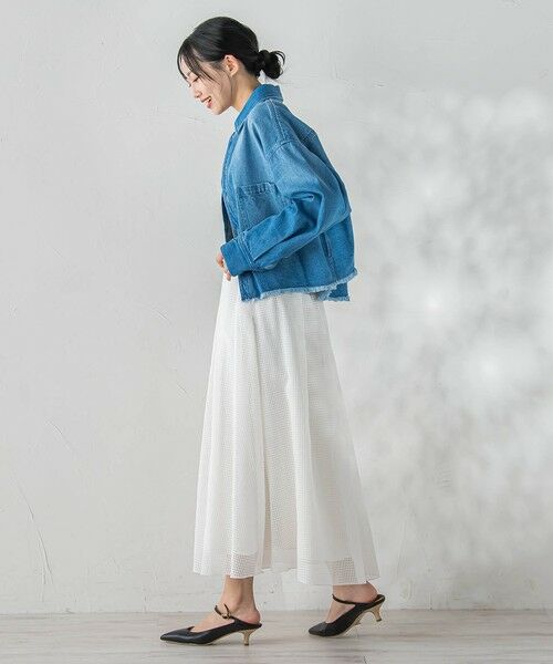 Droite lautreamont / ドロワットロートレアモン ミニ・ひざ丈スカート | グラフチェックオーガンジースカート | 詳細5