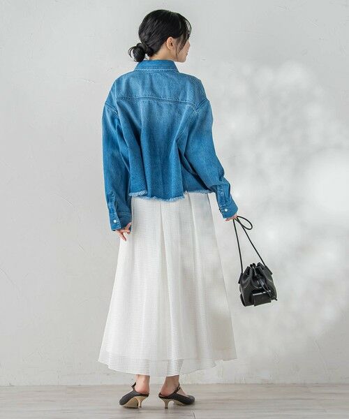 Droite lautreamont / ドロワットロートレアモン ミニ・ひざ丈スカート | グラフチェックオーガンジースカート | 詳細6