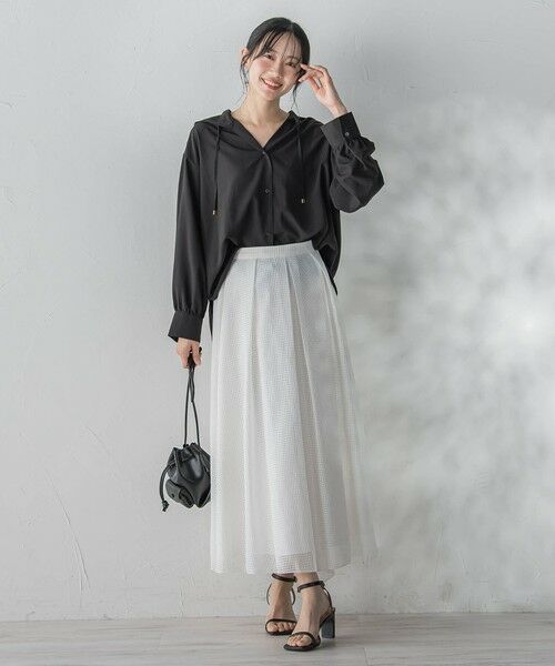 Droite lautreamont / ドロワットロートレアモン ミニ・ひざ丈スカート | グラフチェックオーガンジースカート | 詳細9