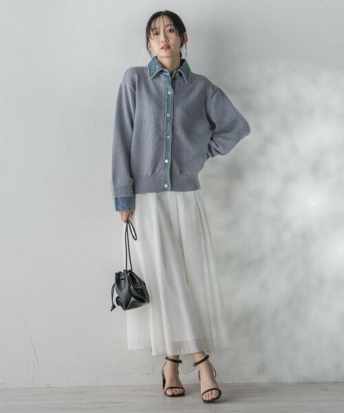 Droite lautreamont / ドロワットロートレアモン ミニ・ひざ丈スカート | グラフチェックオーガンジースカート | 詳細10