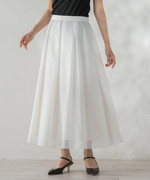 Droite lautreamont / ドロワットロートレアモン ミニ・ひざ丈スカート | グラフチェックオーガンジースカート | 詳細1