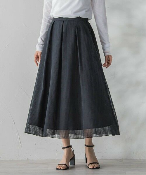 Droite lautreamont / ドロワットロートレアモン ミニ・ひざ丈スカート | グラフチェックオーガンジースカート | 詳細13