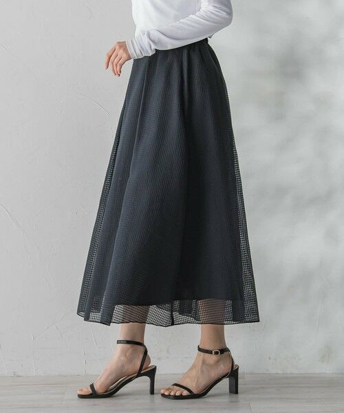 Droite lautreamont / ドロワットロートレアモン ミニ・ひざ丈スカート | グラフチェックオーガンジースカート | 詳細14