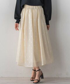 Droite lautreamont / ドロワットロートレアモン ミニ・ひざ丈スカート | 【WEB限定】麻調シアーフロッキードットスカート