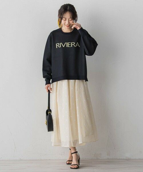 Droite lautreamont / ドロワットロートレアモン ミニ・ひざ丈スカート | 【WEB限定】麻調シアーフロッキードットスカート | 詳細4