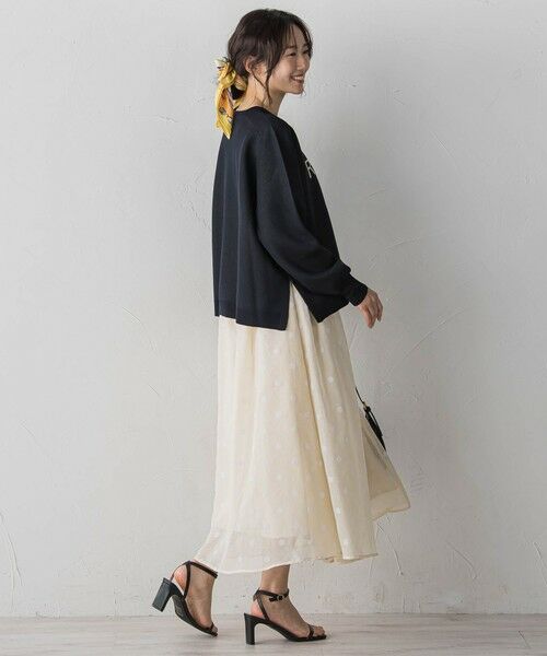 Droite lautreamont / ドロワットロートレアモン ミニ・ひざ丈スカート | 【WEB限定】麻調シアーフロッキードットスカート | 詳細6