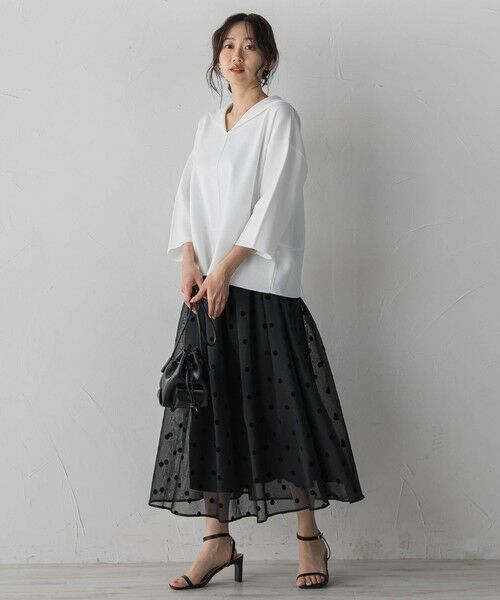 Droite lautreamont / ドロワットロートレアモン ミニ・ひざ丈スカート | 【WEB限定】麻調シアーフロッキードットスカート | 詳細14