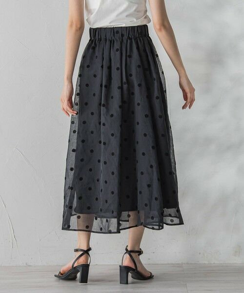 Droite lautreamont / ドロワットロートレアモン ミニ・ひざ丈スカート | 【WEB限定】麻調シアーフロッキードットスカート | 詳細10