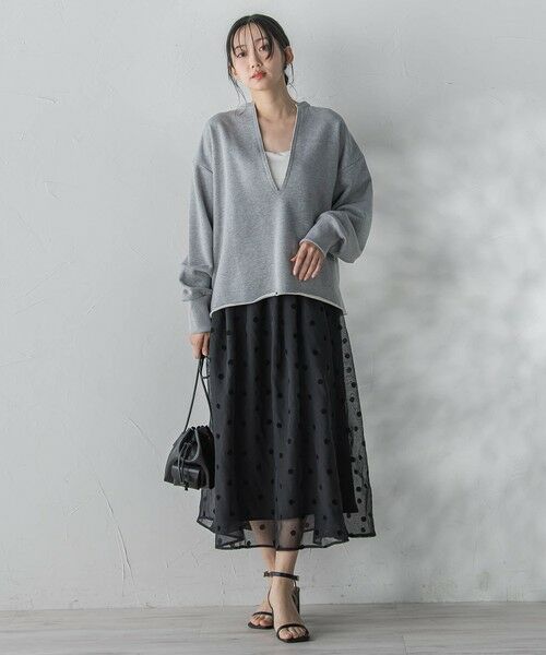 Droite lautreamont / ドロワットロートレアモン ミニ・ひざ丈スカート | 【WEB限定】麻調シアーフロッキードットスカート | 詳細11