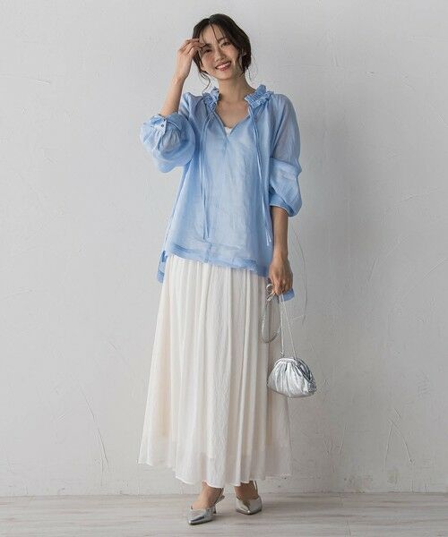 Droite lautreamont / ドロワットロートレアモン ミニ・ひざ丈スカート | TR強撚気流染めスカート | 詳細8