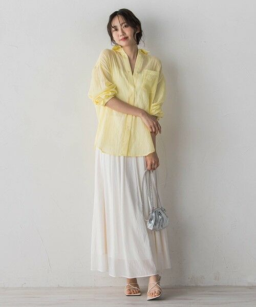 Droite lautreamont / ドロワットロートレアモン ミニ・ひざ丈スカート | TR強撚気流染めスカート | 詳細9