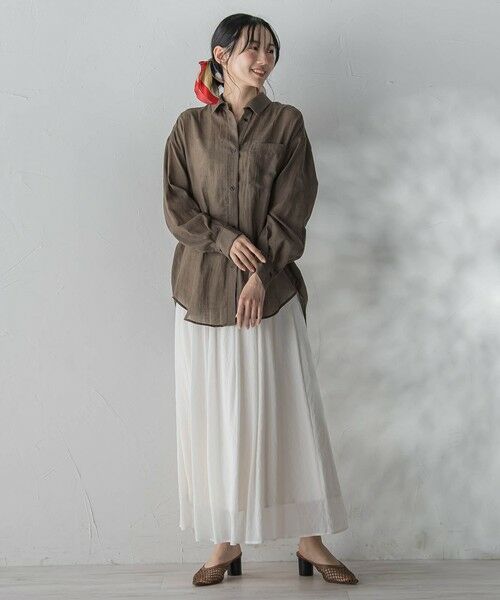 Droite lautreamont / ドロワットロートレアモン ミニ・ひざ丈スカート | TR強撚気流染めスカート | 詳細7