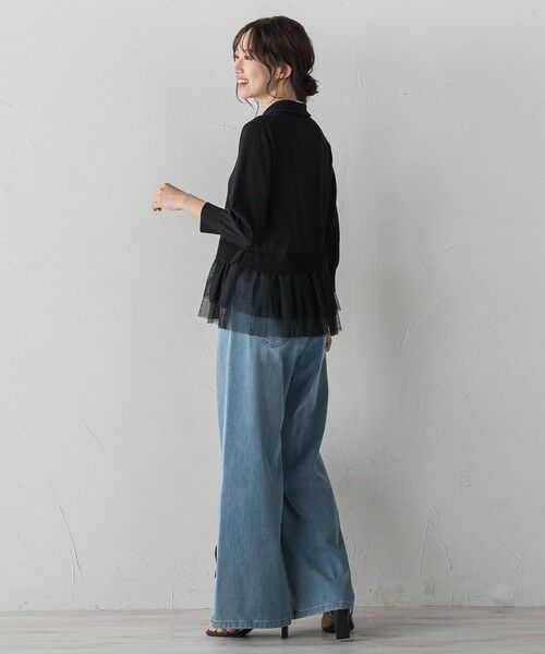 Droite lautreamont / ドロワットロートレアモン ニット・セーター | 裾チュールドッキングポロ襟ニット | 詳細5