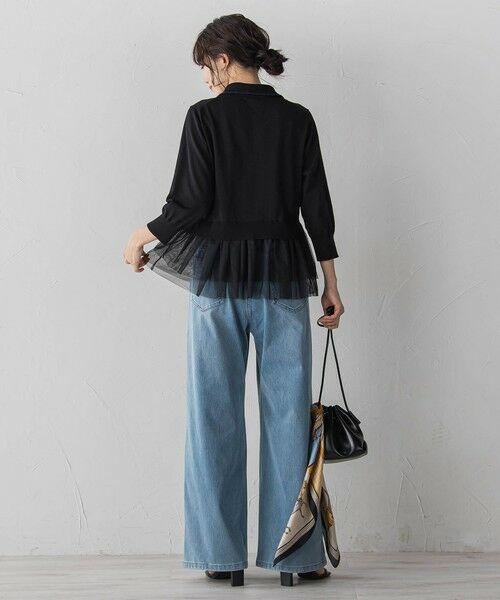 Droite lautreamont / ドロワットロートレアモン ニット・セーター | 裾チュールドッキングポロ襟ニット | 詳細6