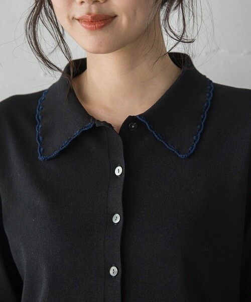 Droite lautreamont / ドロワットロートレアモン ニット・セーター | 裾チュールドッキングポロ襟ニット | 詳細8