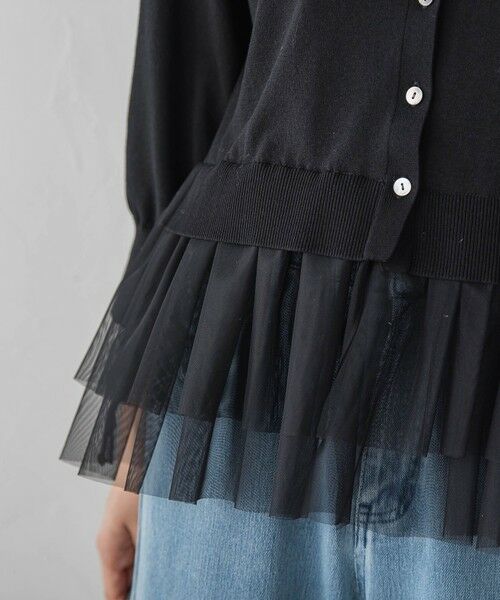 Droite lautreamont / ドロワットロートレアモン ニット・セーター | 裾チュールドッキングポロ襟ニット | 詳細9