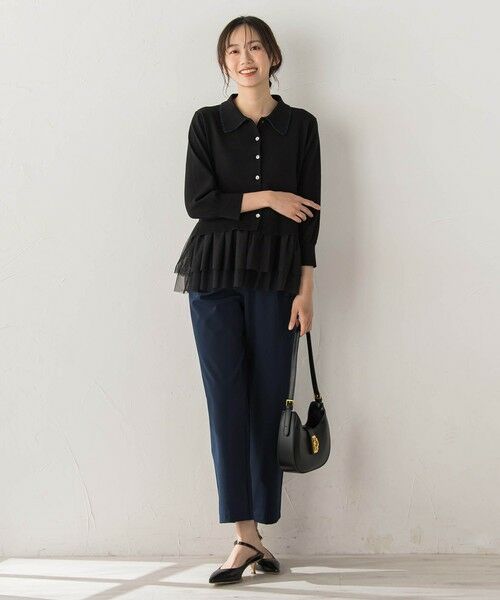 Droite lautreamont / ドロワットロートレアモン ニット・セーター | 裾チュールドッキングポロ襟ニット | 詳細10