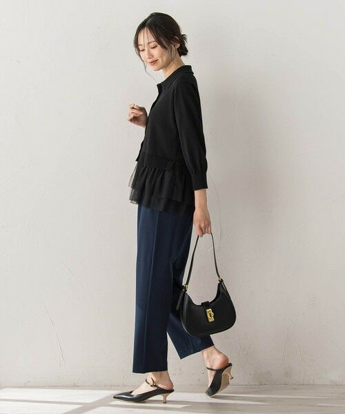 Droite lautreamont / ドロワットロートレアモン ニット・セーター | 裾チュールドッキングポロ襟ニット | 詳細11