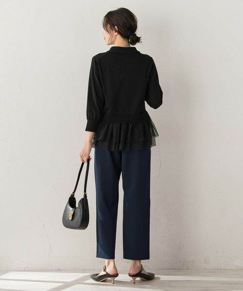 Droite lautreamont / ドロワットロートレアモン ニット・セーター | 裾チュールドッキングポロ襟ニット | 詳細12