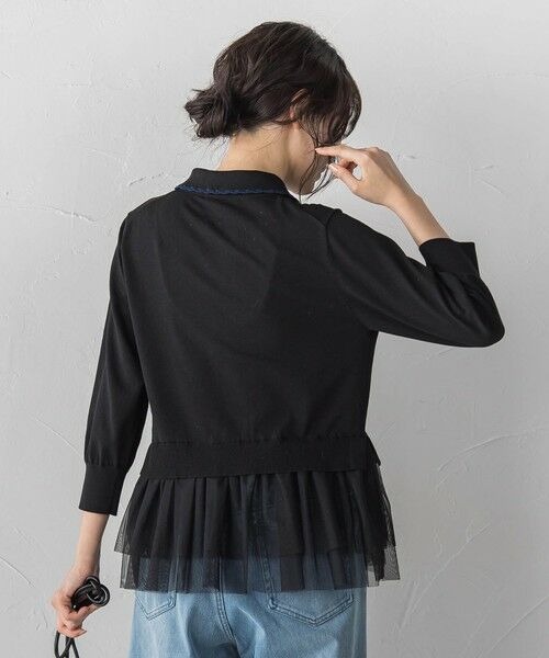 Droite lautreamont / ドロワットロートレアモン ニット・セーター | 裾チュールドッキングポロ襟ニット | 詳細3