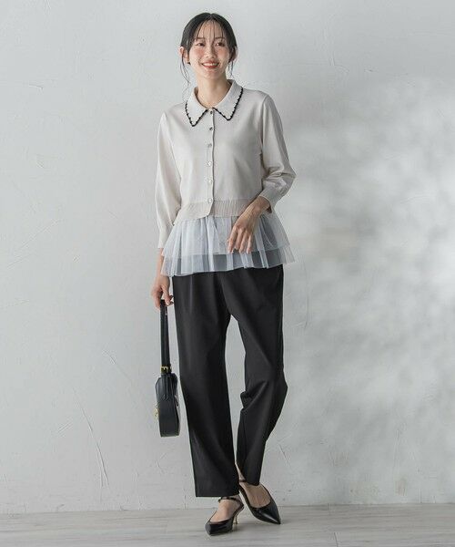 Droite lautreamont / ドロワットロートレアモン ニット・セーター | 裾チュールドッキングポロ襟ニット | 詳細16