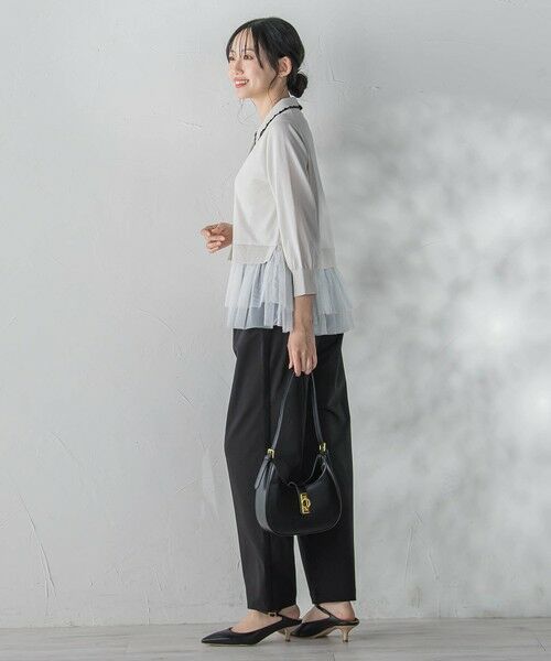 Droite lautreamont / ドロワットロートレアモン ニット・セーター | 裾チュールドッキングポロ襟ニット | 詳細17