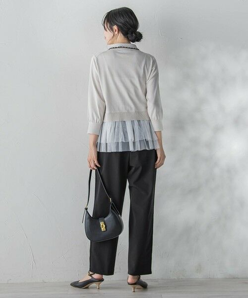 Droite lautreamont / ドロワットロートレアモン ニット・セーター | 裾チュールドッキングポロ襟ニット | 詳細18