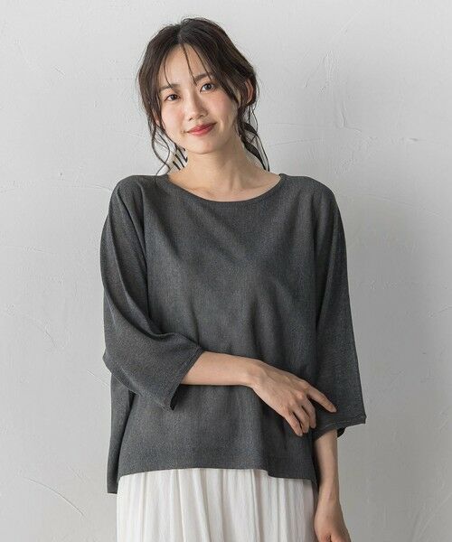 Droite lautreamont / ドロワットロートレアモン ニット・セーター | Fine UVドルマンスリーブプルオーバー（チャコールグレー）