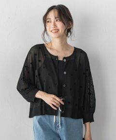 Droite lautreamont / ドロワットロートレアモン カーディガン・ボレロ | フロッキードットシアーニットカーディガン