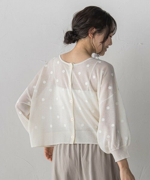 Droite lautreamont / ドロワットロートレアモン カーディガン・ボレロ | フロッキードットシアーニットカーディガン | 詳細3