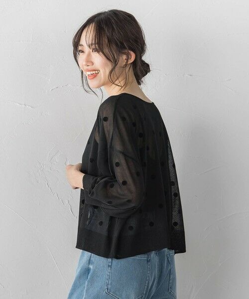 Droite lautreamont / ドロワットロートレアモン カーディガン・ボレロ | フロッキードットシアーニットカーディガン | 詳細8