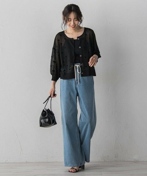 Droite lautreamont / ドロワットロートレアモン カーディガン・ボレロ | フロッキードットシアーニットカーディガン | 詳細10