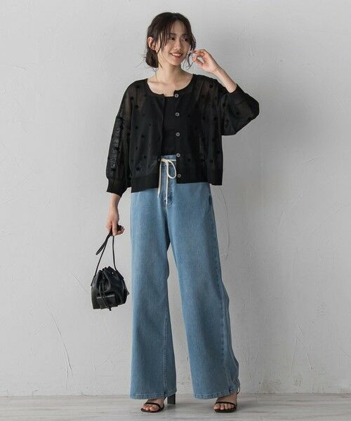 Droite lautreamont / ドロワットロートレアモン カーディガン・ボレロ | フロッキードットシアーニットカーディガン | 詳細11