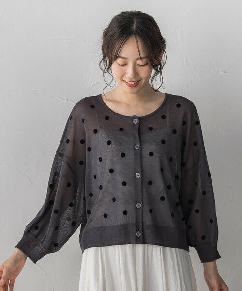 Droite lautreamont / ドロワットロートレアモン カーディガン・ボレロ | フロッキードットシアーニットカーディガン | 詳細13