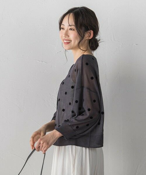 Droite lautreamont / ドロワットロートレアモン カーディガン・ボレロ | フロッキードットシアーニットカーディガン | 詳細14