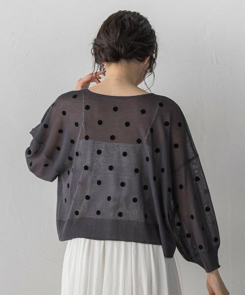 Droite lautreamont / ドロワットロートレアモン カーディガン・ボレロ | フロッキードットシアーニットカーディガン | 詳細15