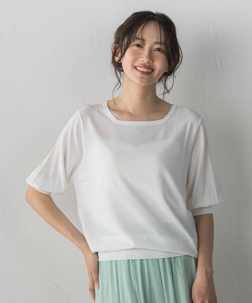 Droite lautreamont / ドロワットロートレアモン ニット・セーター | スクエアネックパフスリーブニット | 詳細1