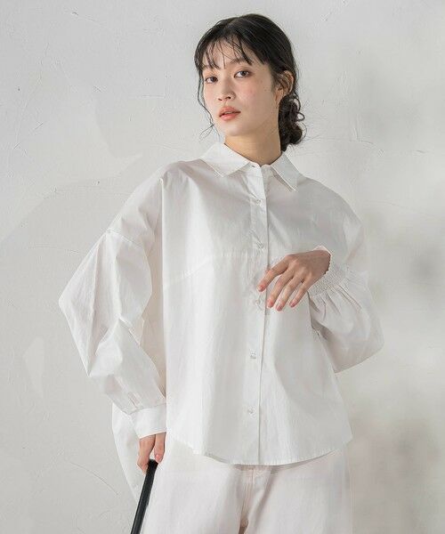 Droite lautreamont / ドロワットロートレアモン シャツ・ブラウス | コーマコットンバックテープブラウス（オフホワイト）