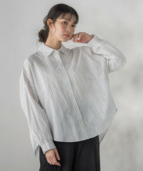 Droite lautreamont / ドロワットロートレアモン シャツ・ブラウス | コーマコットンバックテープブラウス | 詳細13