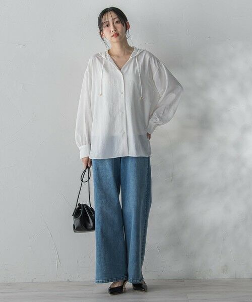 Droite lautreamont / ドロワットロートレアモン シャツ・ブラウス | ナチュラルエアータンブラーフード付きブラウス | 詳細4