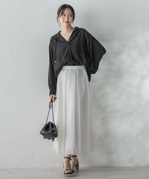 Droite lautreamont / ドロワットロートレアモン シャツ・ブラウス | ナチュラルエアータンブラーフード付きブラウス | 詳細11