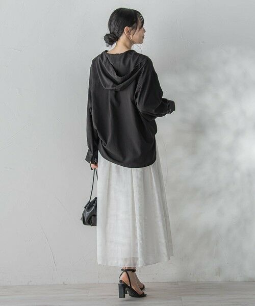 Droite lautreamont / ドロワットロートレアモン シャツ・ブラウス | ナチュラルエアータンブラーフード付きブラウス | 詳細13