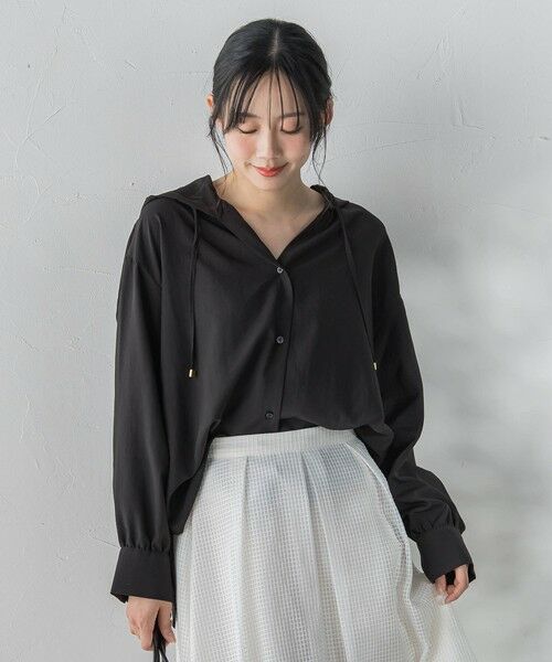 Droite lautreamont / ドロワットロートレアモン シャツ・ブラウス | ナチュラルエアータンブラーフード付きブラウス | 詳細8