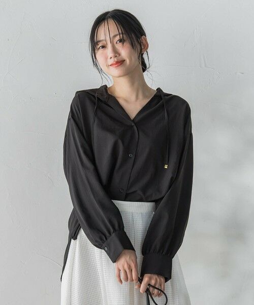 Droite lautreamont / ドロワットロートレアモン シャツ・ブラウス | ナチュラルエアータンブラーフード付きブラウス | 詳細9