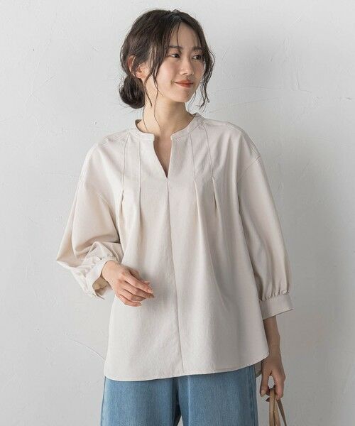 Droite lautreamont / ドロワットロートレアモン シャツ・ブラウス | 【WEB限定】タンブラーブッチャーブラウス（ベージュ）