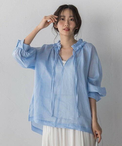 Droite lautreamont / ドロワットロートレアモン シャツ・ブラウス | ラスターラミーカルゼブラウス | 詳細1